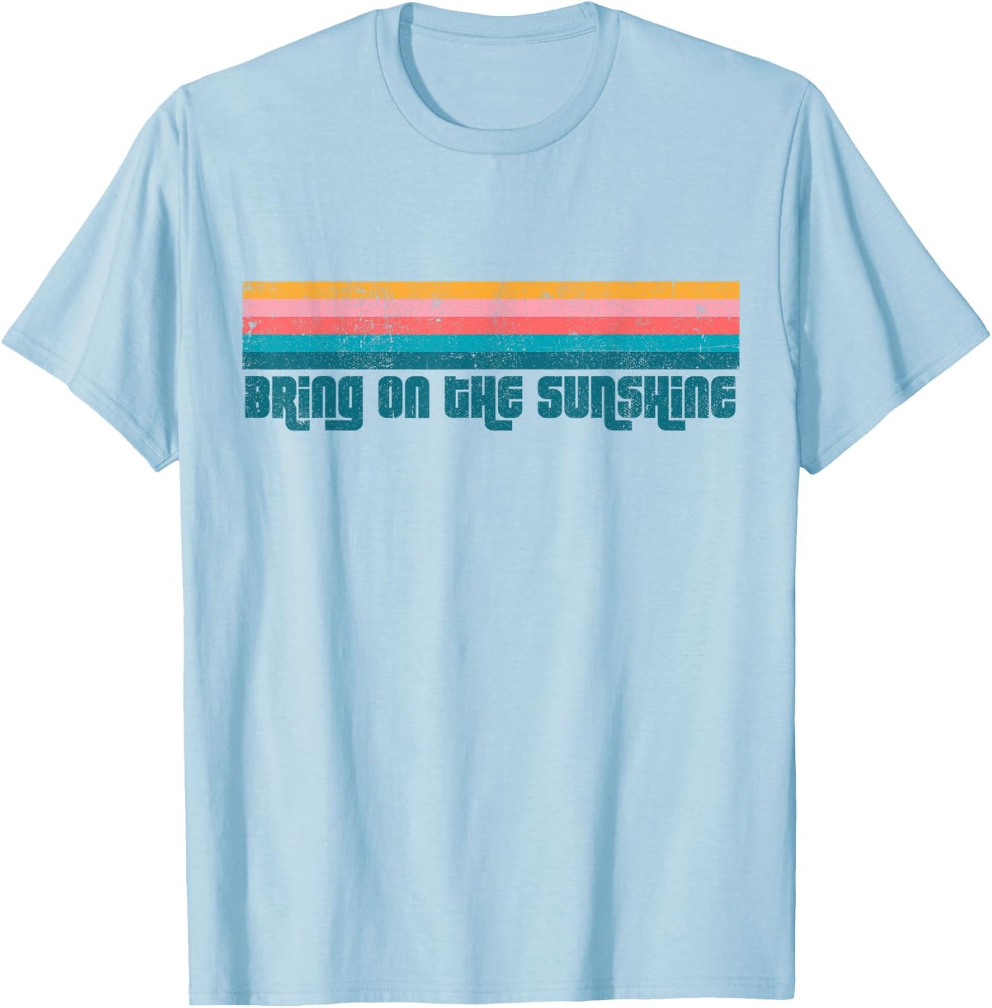 Vintage Bring On The Sunshine Beach Retro Cute Summer T-Shirt - T-Shirt | Light Blue