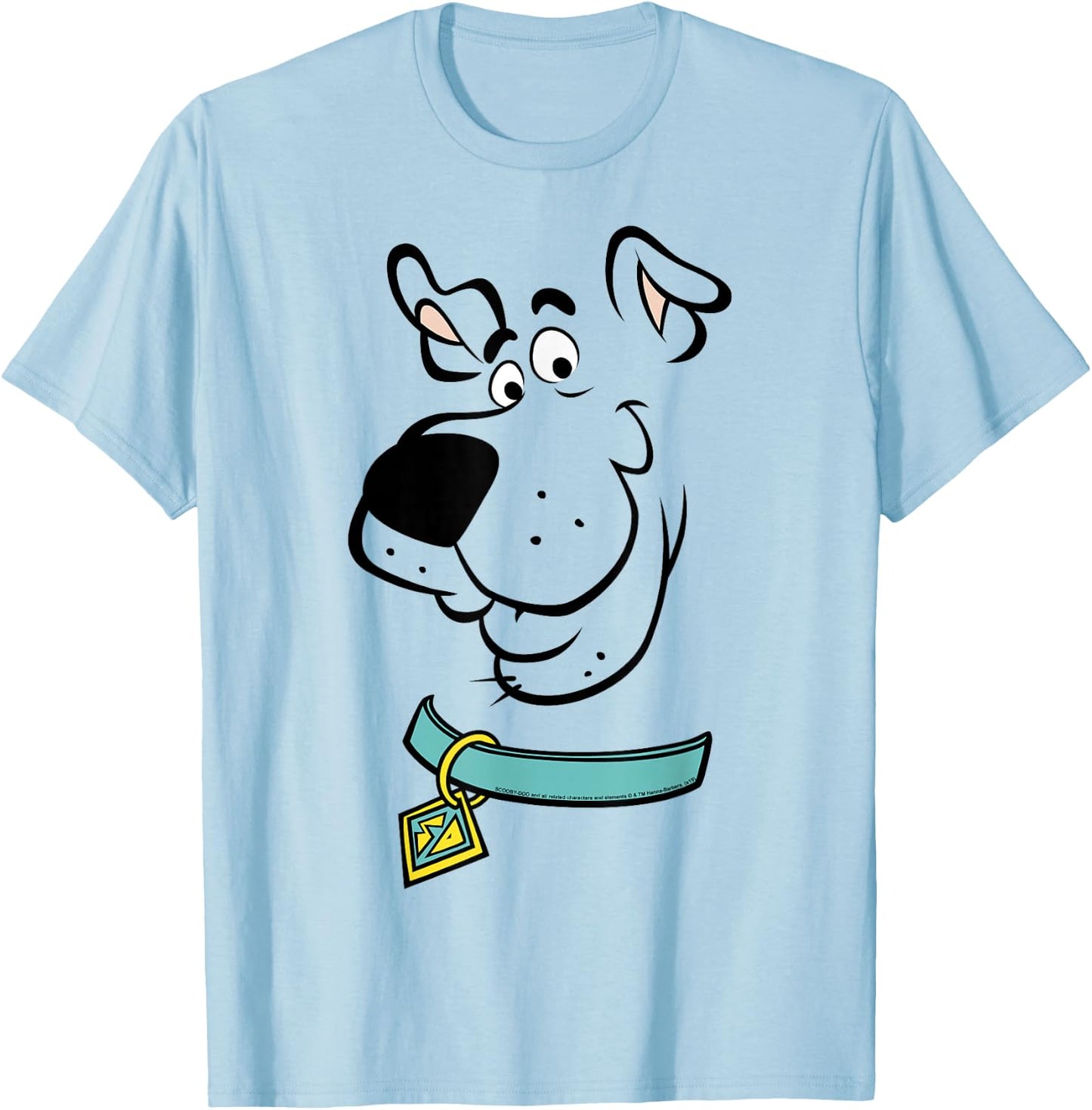 Scooby Doo Big Face Scooby Outline T-Shirt - T-Shirt | Light Blue