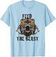 Fitness Motivational Feed The Beast Gym Workout T-Shirt - T-Shirt | Light Blue
