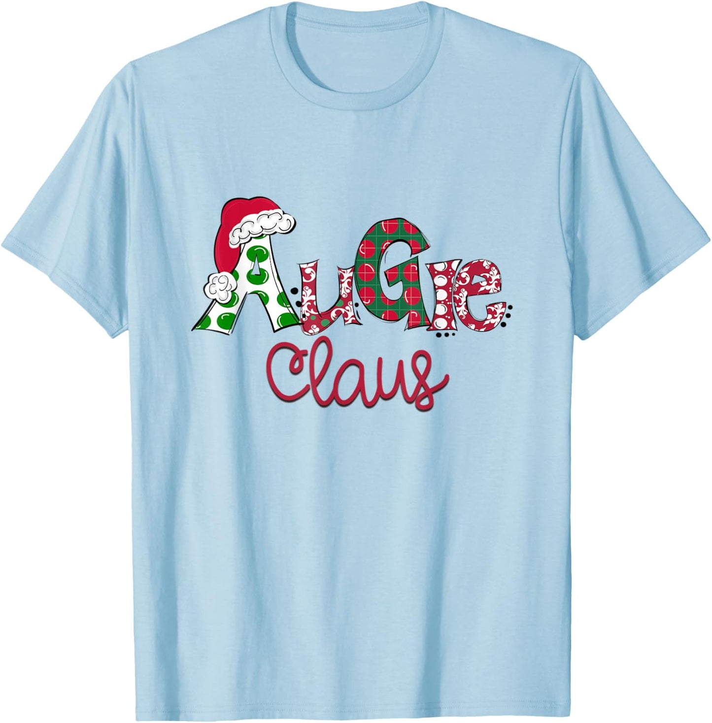 Christmas Augie Claus Pajama Suit Santa Hat X-mas T-Shirt - T-Shirt | Light Blue