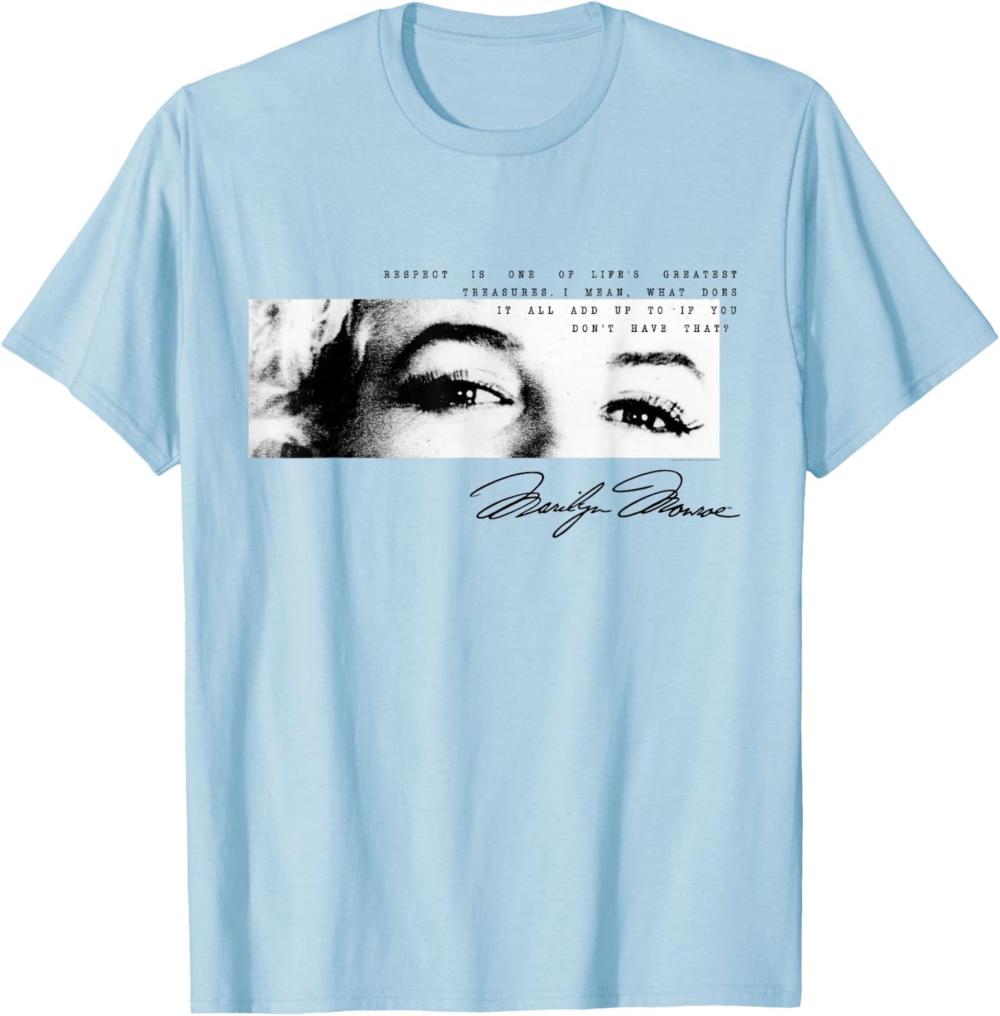 Marilyn Monroe Eyes and Respect Signature Small T-Shirt - T-Shirt | Light Blue