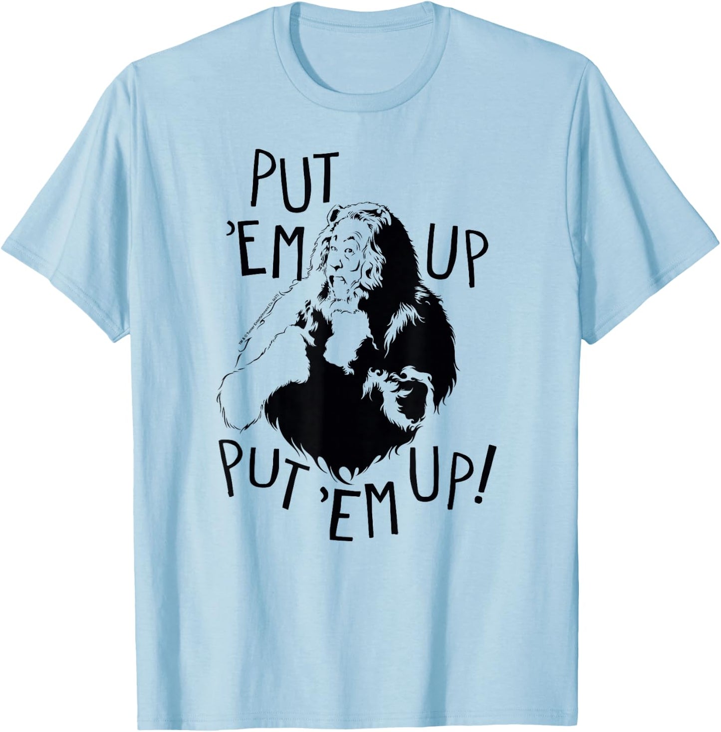 Wizard of Oz Cowardly Lion Put Em Up Fight Pose Retro Movie T-Shirt - T-Shirt | Light Blue
