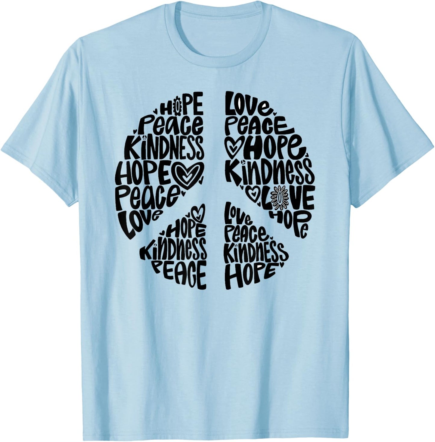 PEACE LOVE Shirt 60s 70s Tie Dye Hippie Halloween Costume T-Shirt - T-Shirt | Light Blue
