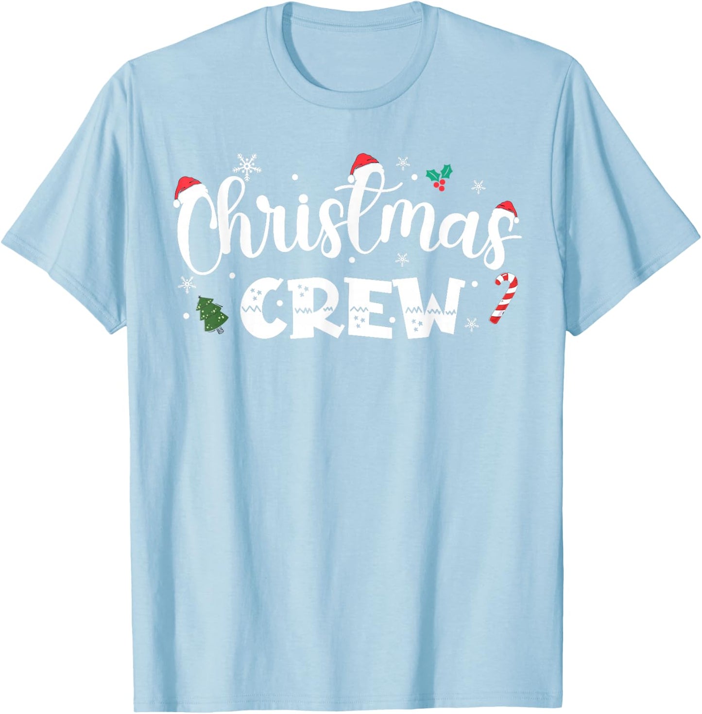 Christmas Crew Santa Family Matching Group Xmas Boys Men T-Shirt - T-Shirt | Light Blue