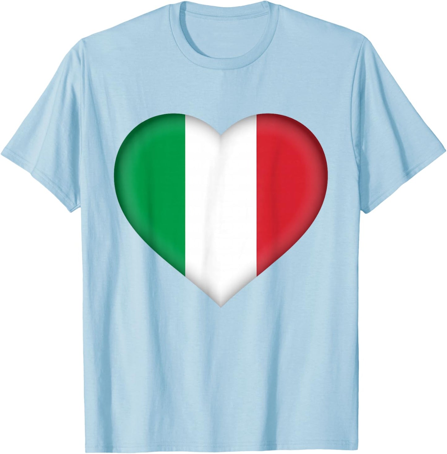 I Love Italy | Italian Flag Heart Outfit T-Shirt - T-Shirt | Light Blue