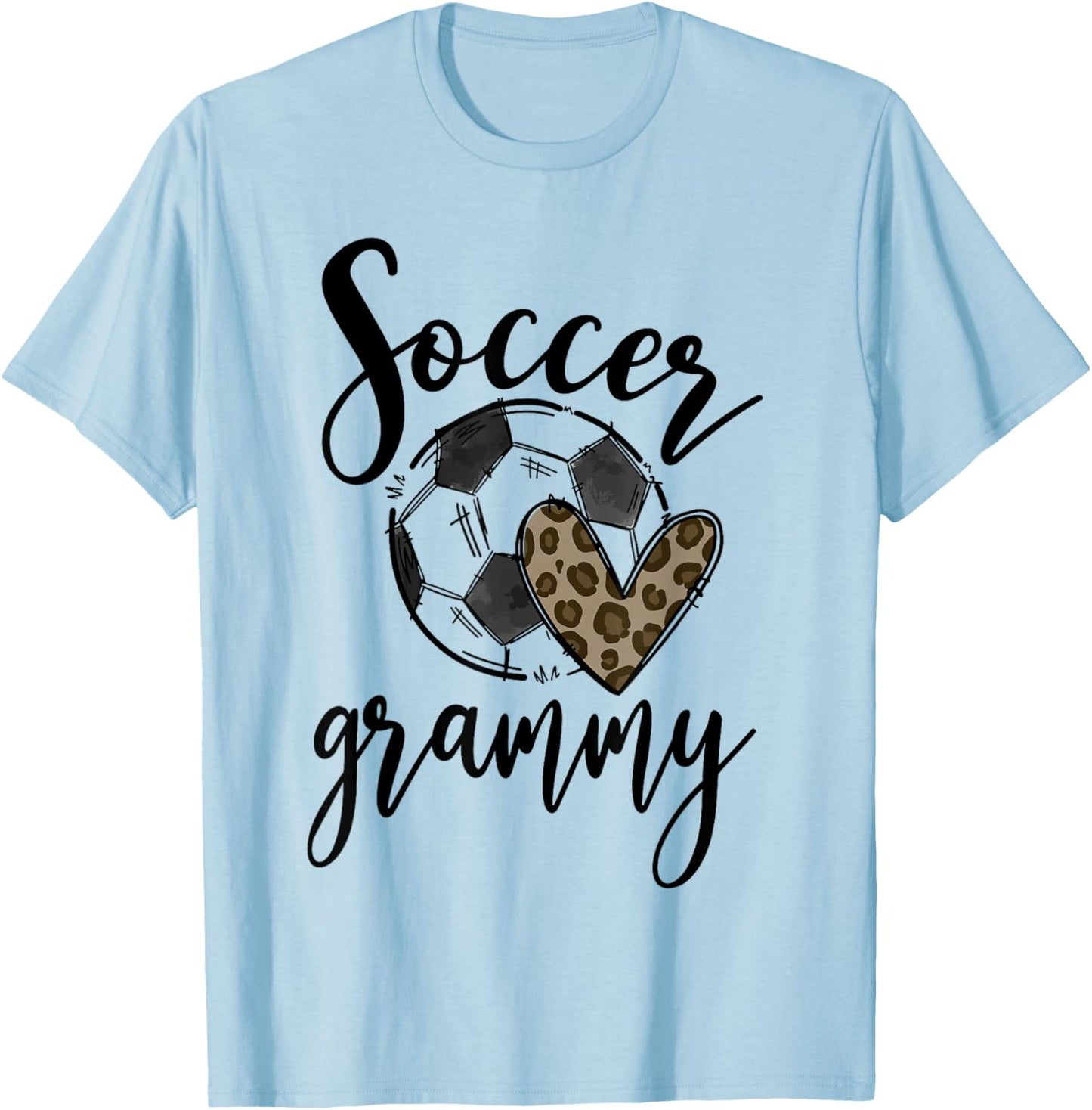 Soccer Grammy Leopard Funny Soccer T-Shirt - T-Shirt | Light Blue