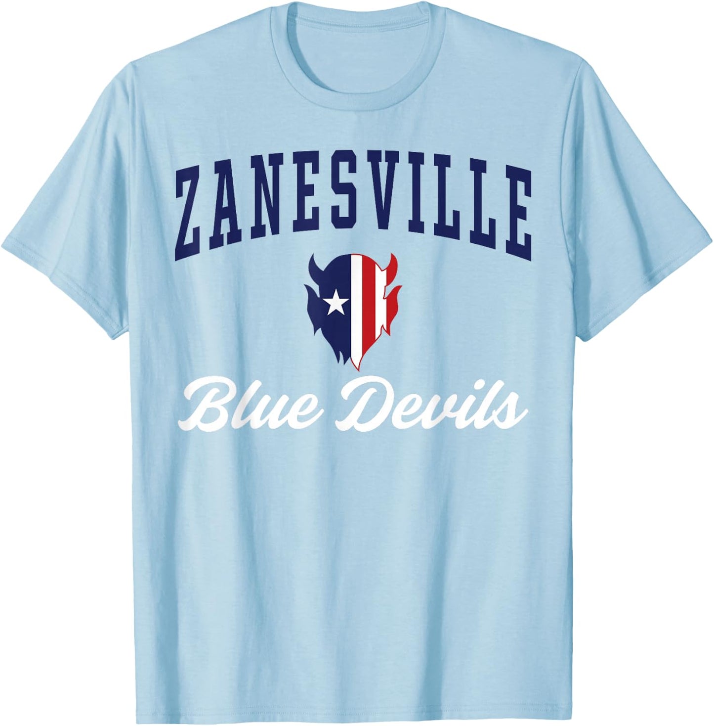Zanesville High School Blue Devils C3 T-Shirt - T-Shirt | Light Blue