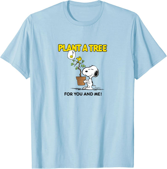 Peanuts - Earth Day Snoopy Plant A Tree for You and Me T-Shirt - T-Shirt | Light Blue