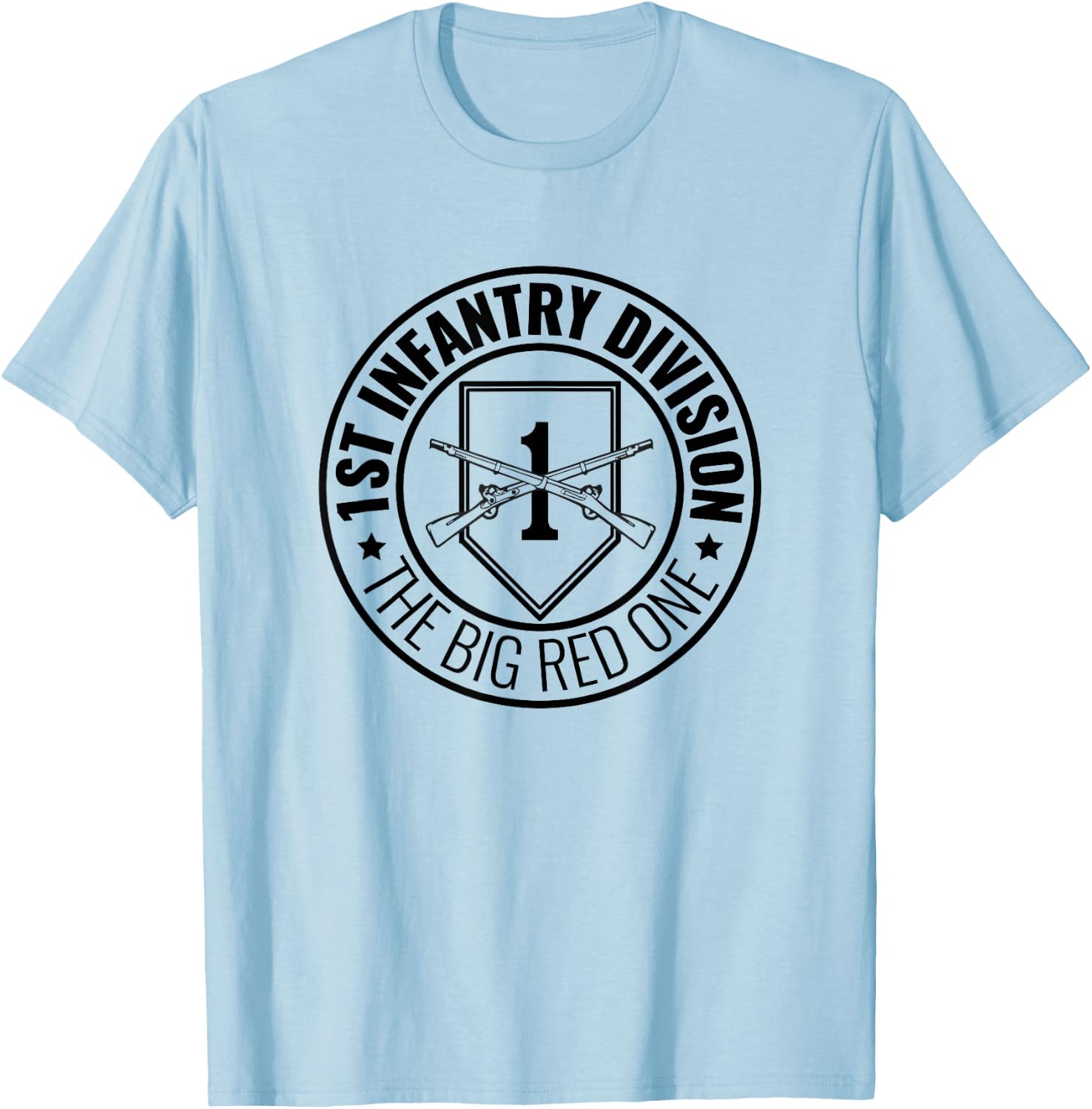 Big Red One 1st Infantry Division T Shirt 20556 T-Shirt - T-Shirt | Light Blue