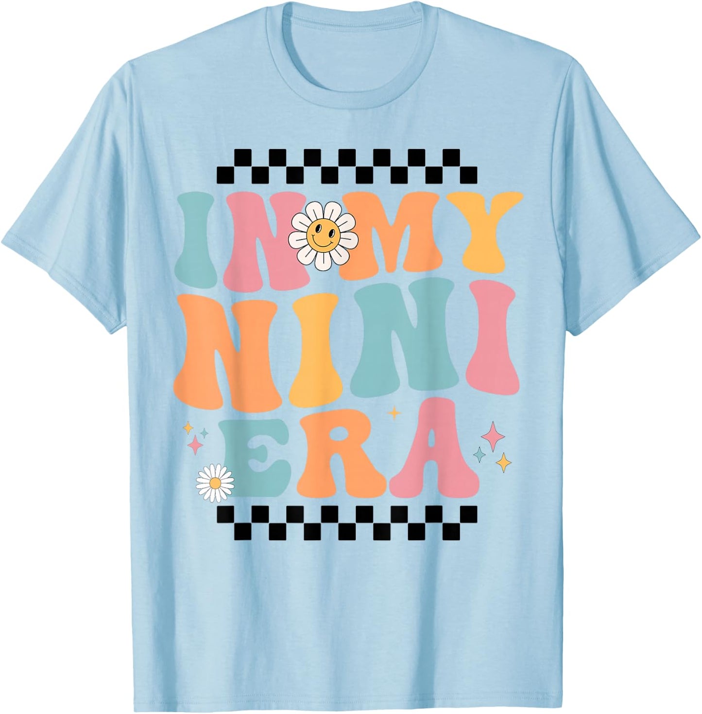 In My Nini Era Baby Announcement for Grandma Mother's Day T-Shirt - T-Shirt | Light Blue