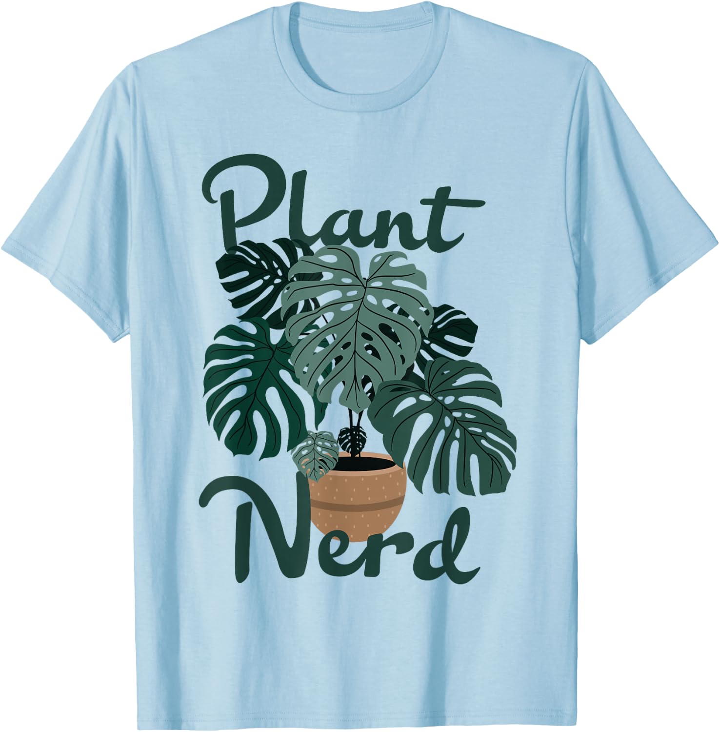 Plant Nerd Monstera T-Shirt - T-Shirt | Light Blue