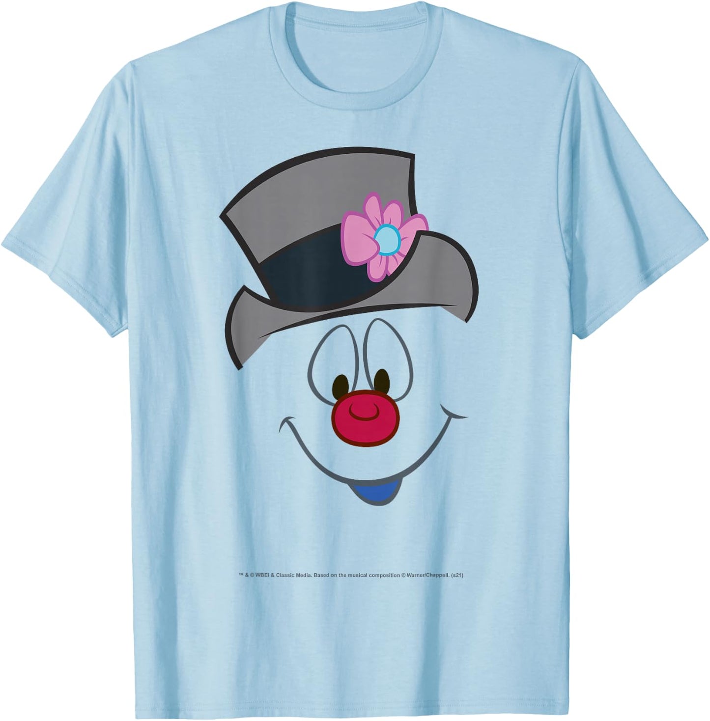 Frosty The Snowman Christmas Big Face T-Shirt - T-Shirt | Light Blue