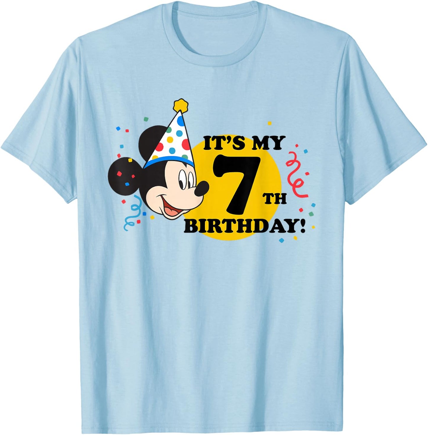 Disney Mickey Mouse 7th Birthday T-Shirt - T-Shirt | Light Blue