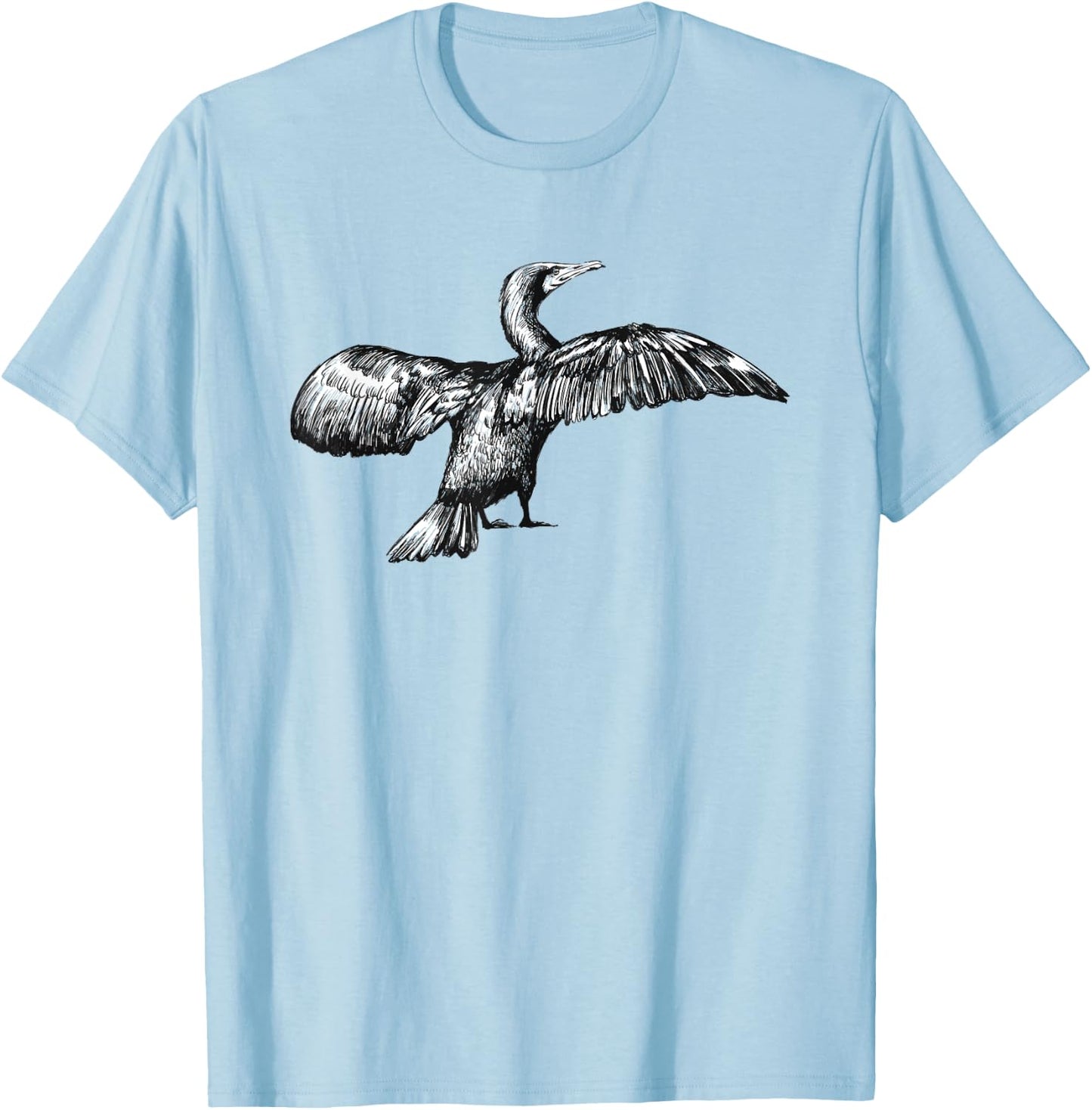 Cormorant Bird T-Shirt - T-Shirt | Light Blue