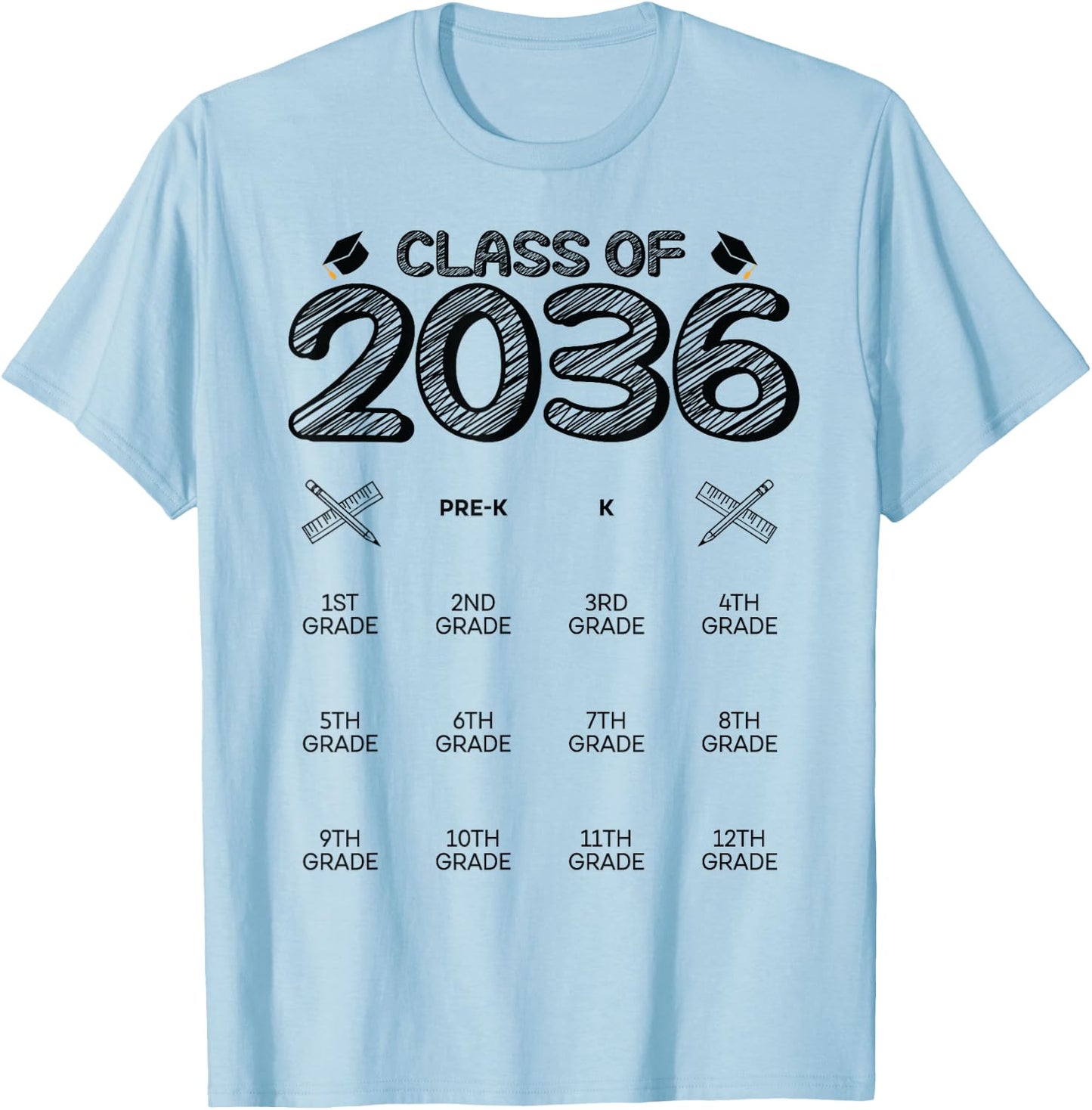 Class of 2036 Grow With Me T-Shirt - T-Shirt | Light Blue