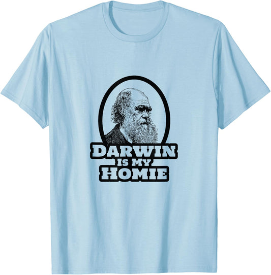 Charles Darwin Shirt Funny Evolution Science T-Shirt - T-Shirt | Light Blue
