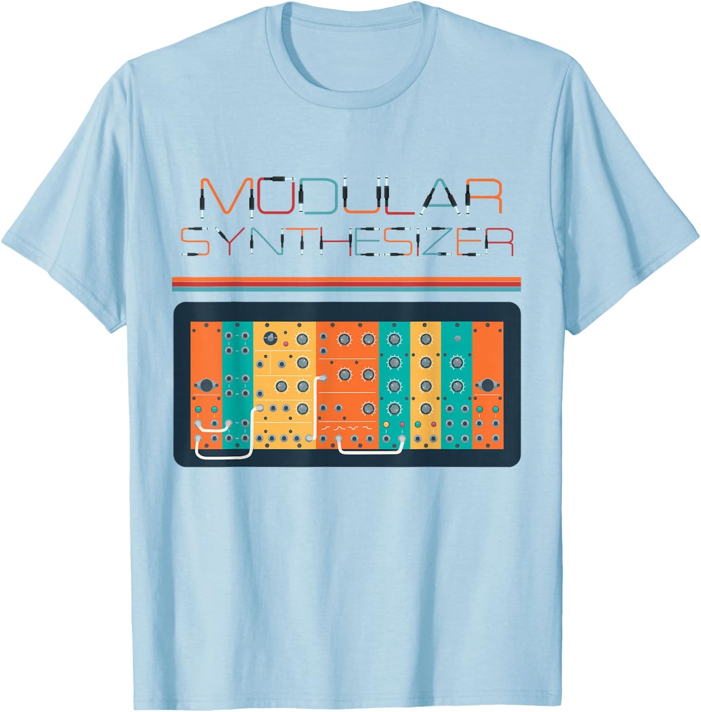 Modular Synthesizer T Shirt | 80s Analog Synth Synthesizer T-Shirt - T-Shirt | Light Blue