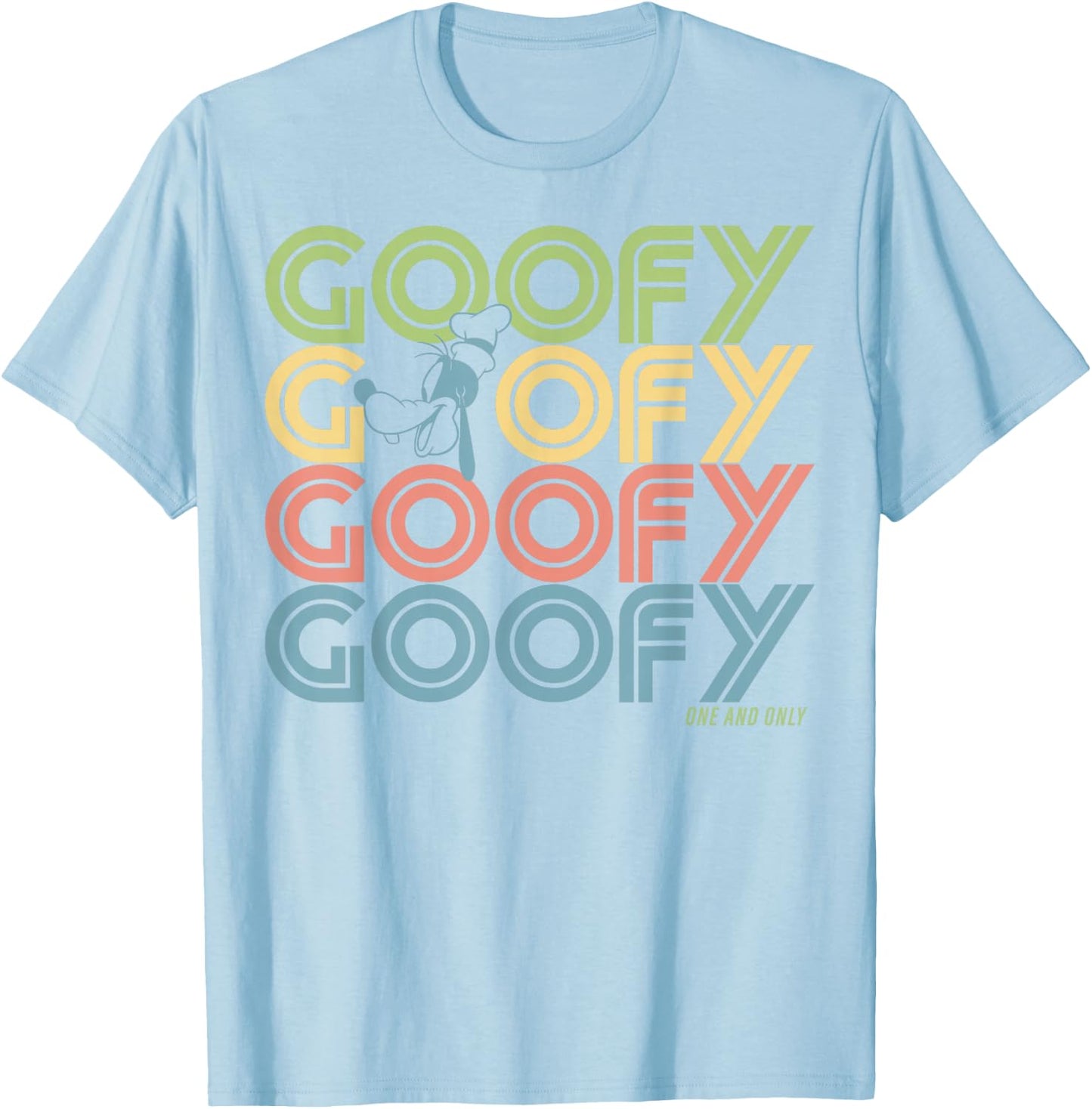 Disney Goofy Retro Name Stack T-Shirt - T-Shirt | Light Blue