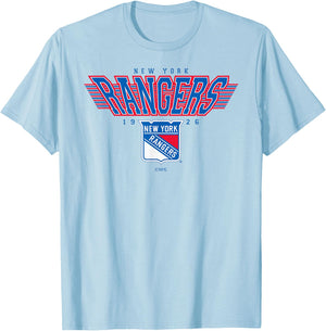 New York Rangers Laser Gray Officially Licensed T-Shirt - T-Shirt | Light Blue