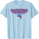 New York Rangers Laser Gray Officially Licensed T-Shirt - T-Shirt | Light Blue