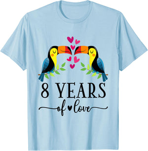 8th Anniversary Couples 8 Years Together T-Shirt - T-Shirt | Light Blue