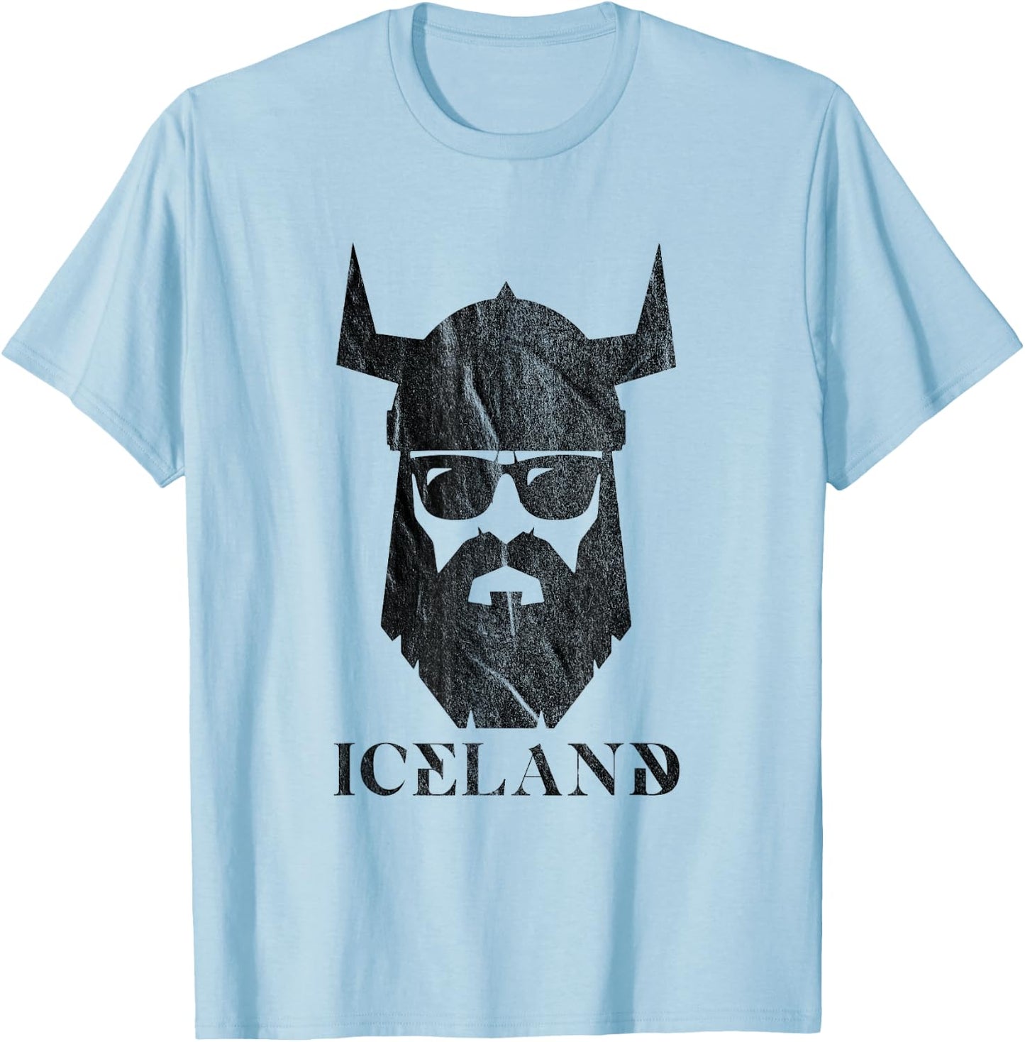 Iceland Shirt with Midnight Sun Viking T-Shirt - T-Shirt | Light Blue