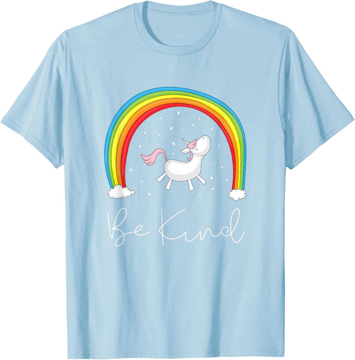 Be kind unicorn rainbow orange anti bullying T-Shirt - T-Shirt | Light Blue