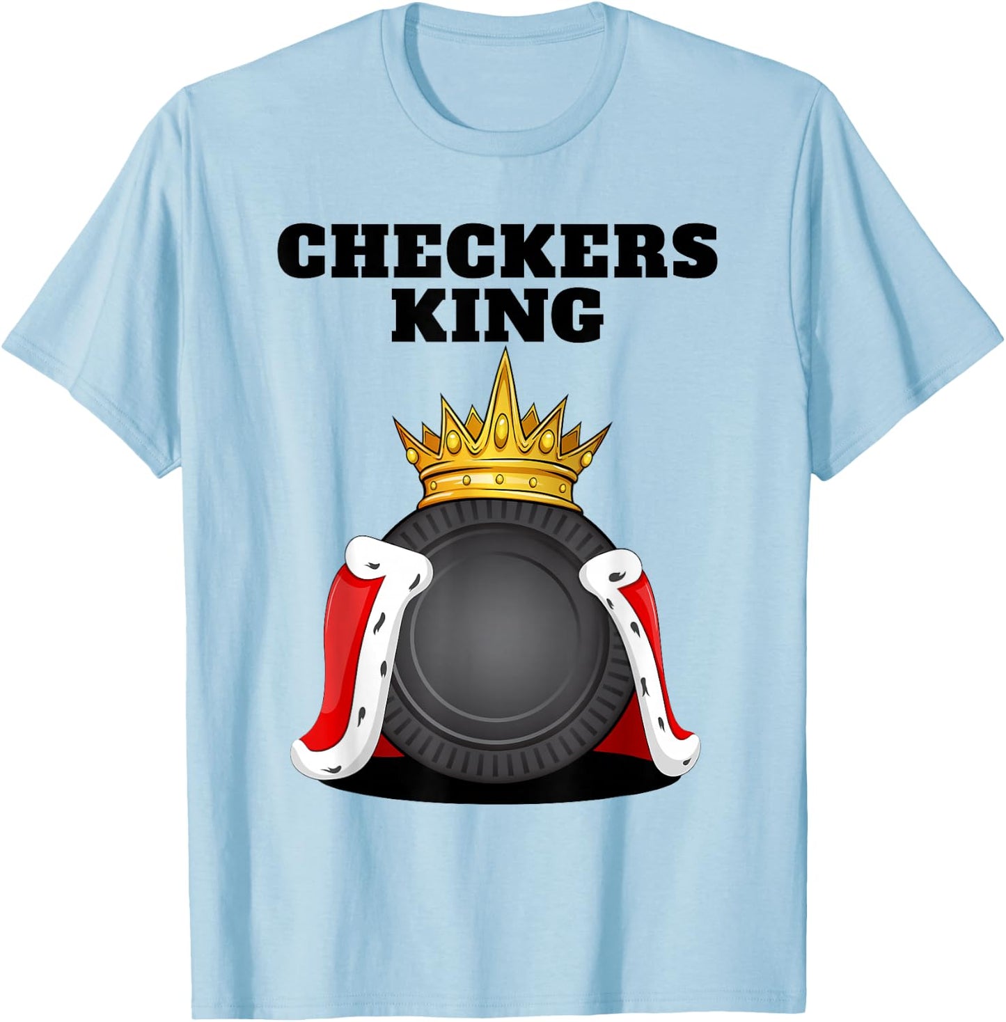 Checkers King Tabletop Board Game Crown Board Gamer T-Shirt - T-Shirt | Light Blue