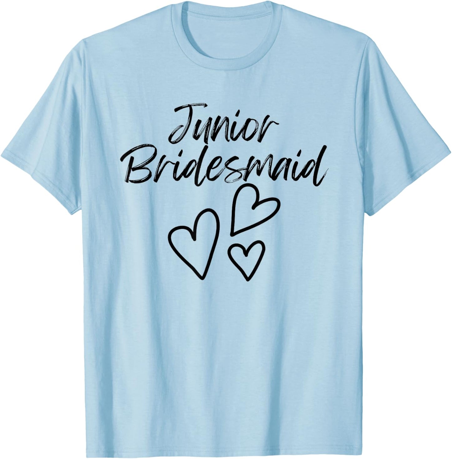 Cute Junior Bridesmaid Hearts Wedding Ceremony Rehearsal T-Shirt - T-Shirt | Light Blue
