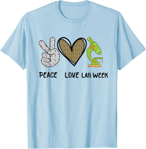 Peach Love Lab Week 2022 Laboratory Tech Technologist T-Shirt - T-Shirt | Light Blue
