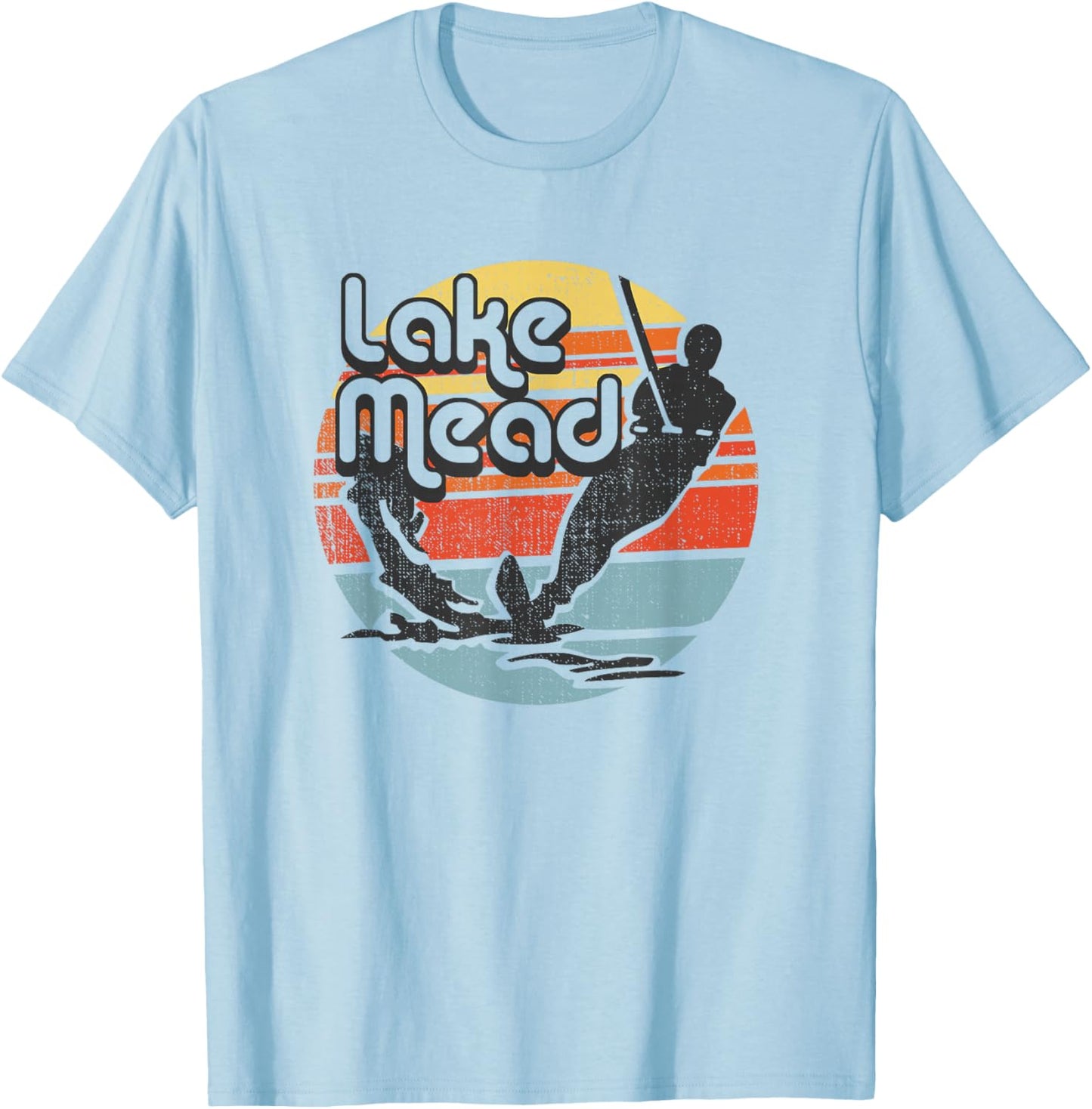 Lake Mead Nevada retro vintage waterskiing T-Shirt - T-Shirt | Light Blue