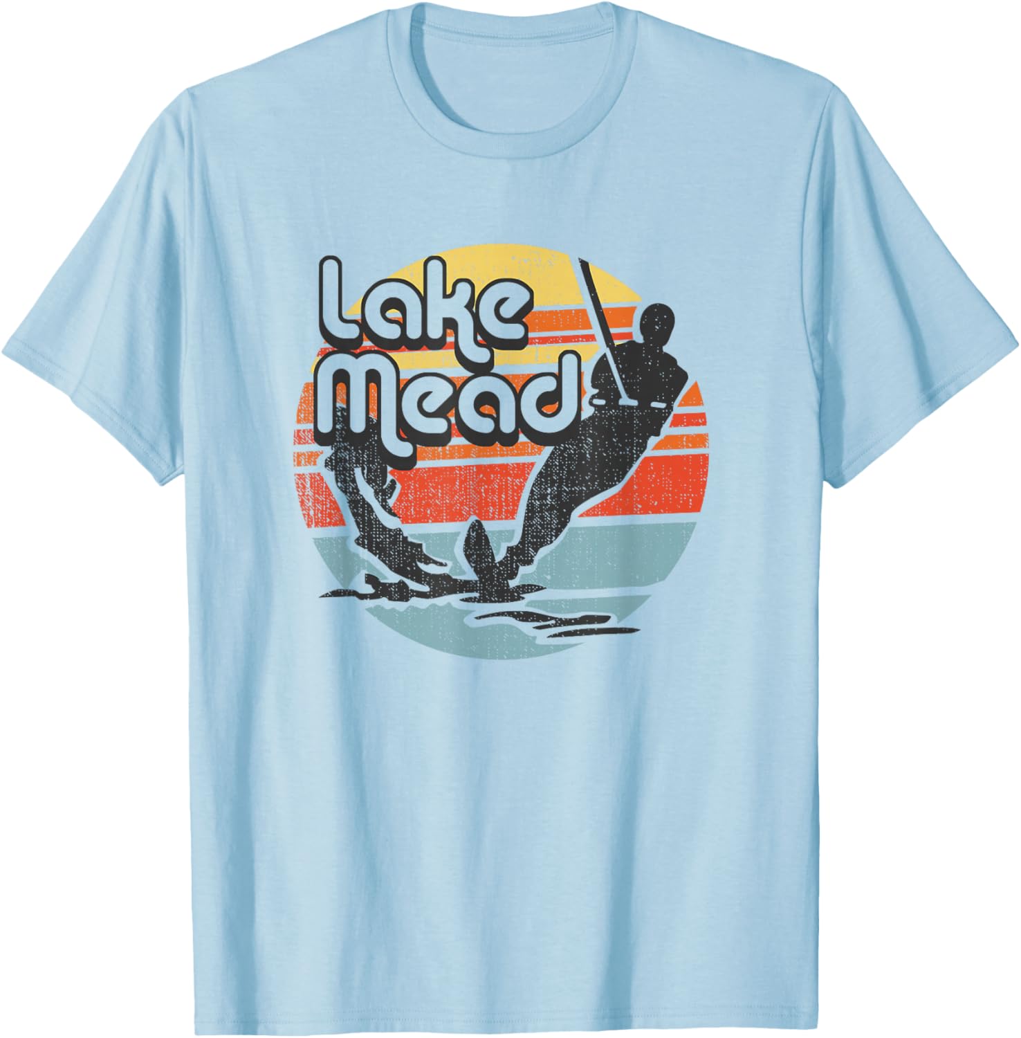 Lake Mead Nevada retro vintage waterskiing T-Shirt - T-Shirt | Light Blue