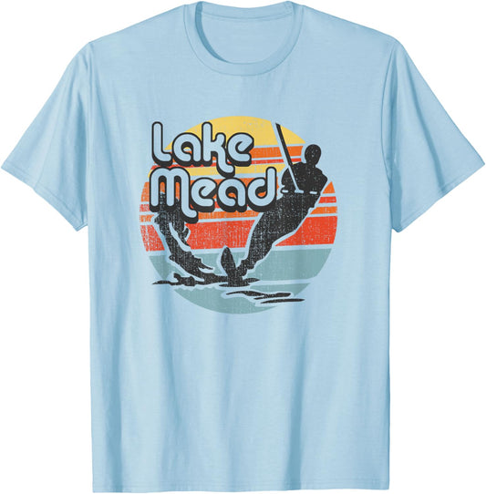 Lake Mead Nevada retro vintage waterskiing T-Shirt - T-Shirt | Light Blue
