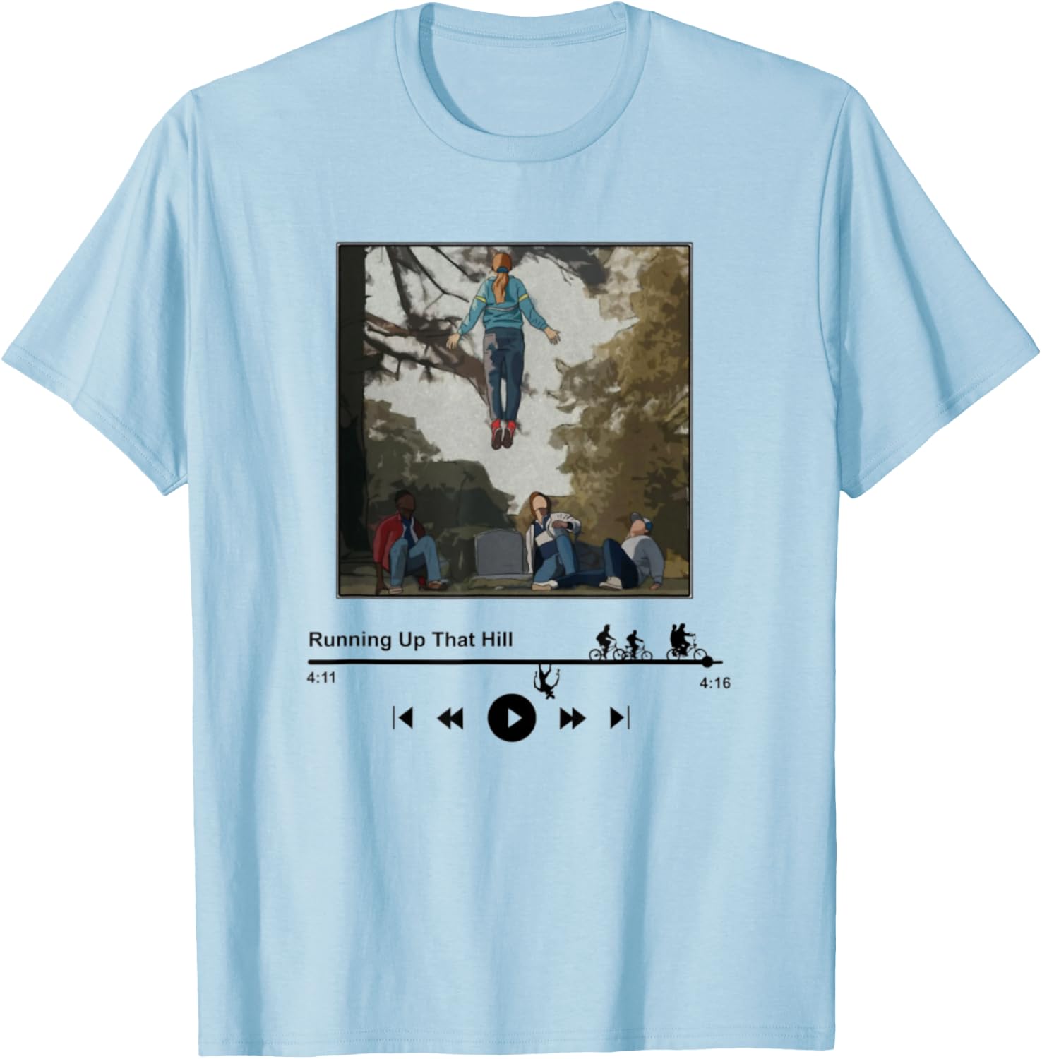 Running Up That Hill T-Shirt - T-Shirt | Light Blue
