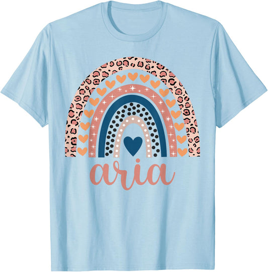 Aria Aria Name Birthday Shirt Gift T-Shirt - T-Shirt | Light Blue