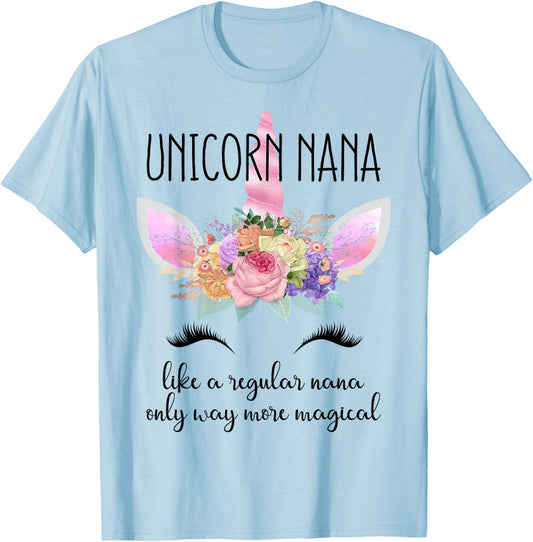 Unicorn Grandma of the Birthday Girl Unicorn Nana T-Shirt - T-Shirt | Light Blue