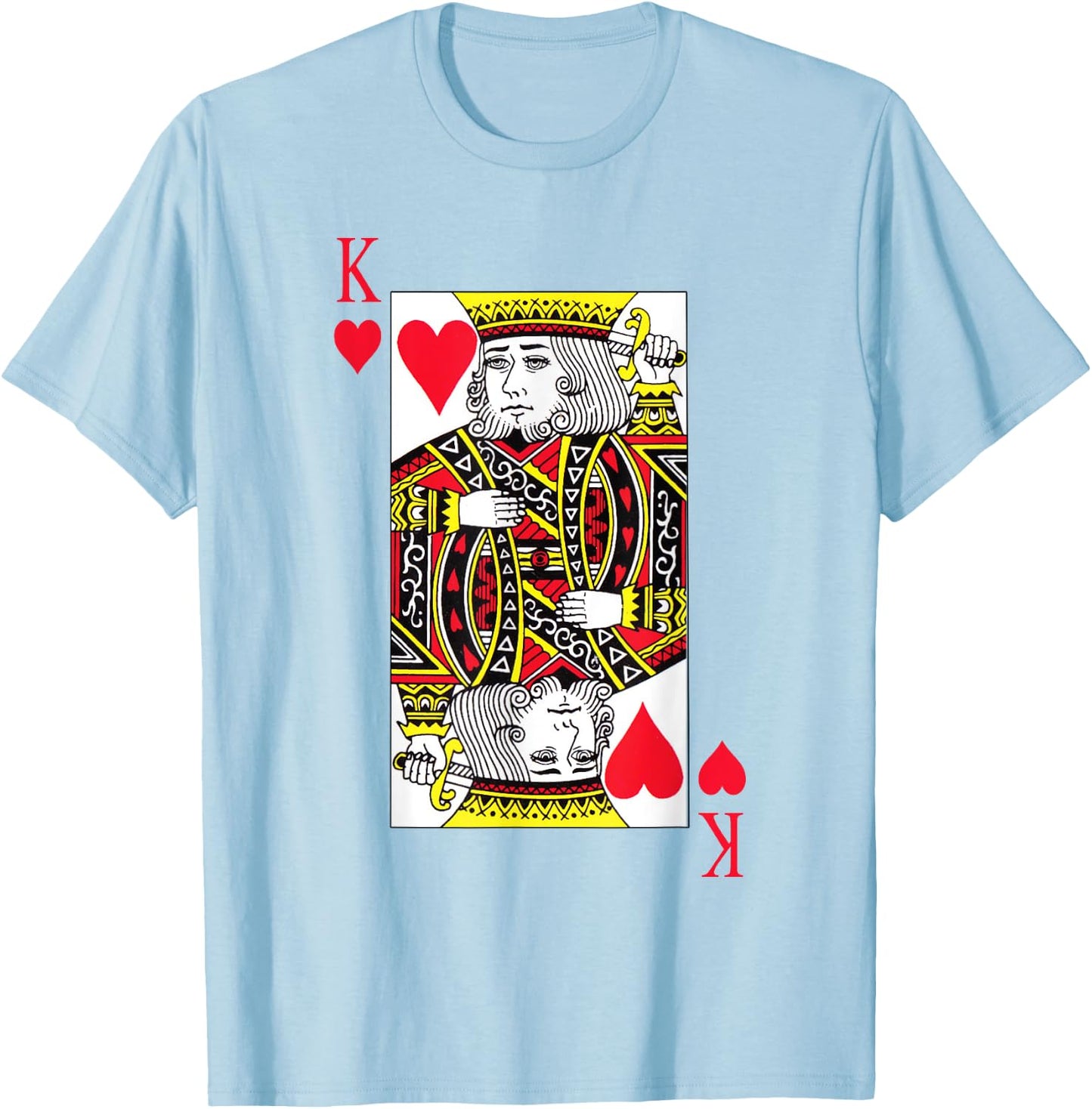 King of hearts Costume Blackjack Cards Poker 21 K T-Shirt - T-Shirt | Light Blue