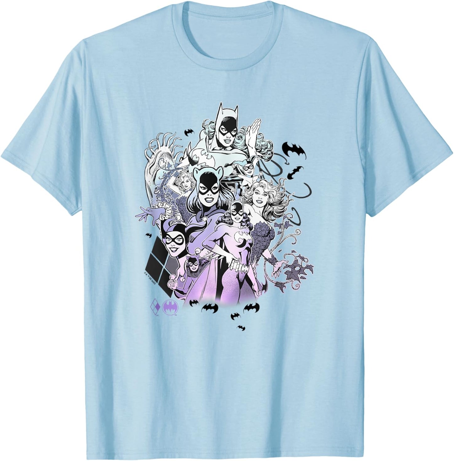 DC Comics Batgirl & Company Character Collage T-Shirt - T-Shirt | Light Blue