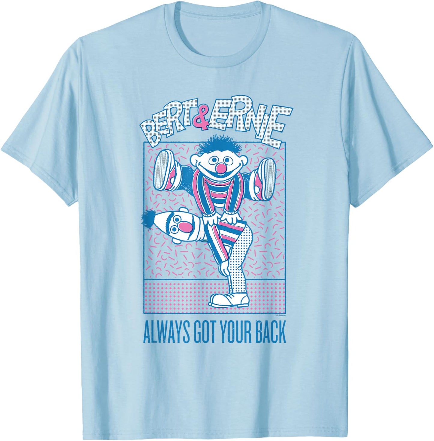 Sesame Street Bert and Ernie Always Got Your Back T-Shirt - T-Shirt | Light Blue
