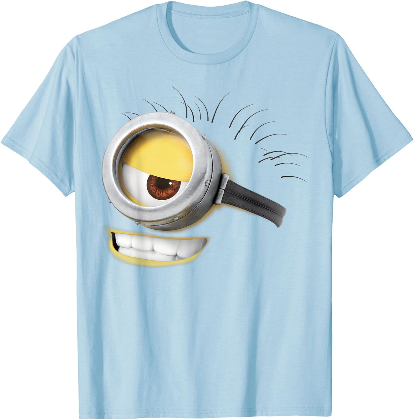 Despicable Me Minions Carl Smirk Face Graphic T-Shirt - T-Shirt | Light Blue