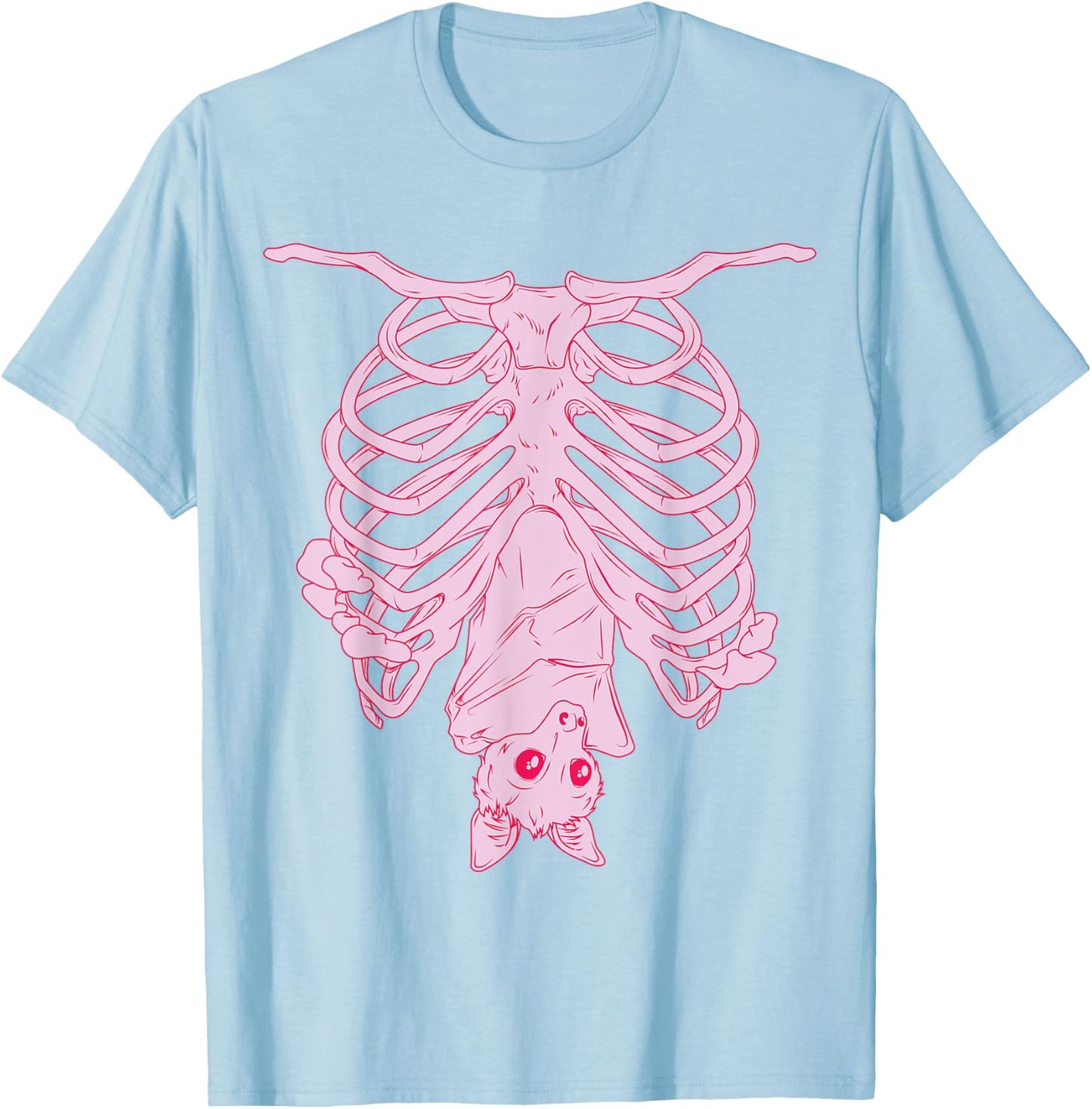Nu Goth, Witchy Pastel Goth Aesthetic, Creepy Cute Bat T-Shirt - T-Shirt | Light Blue