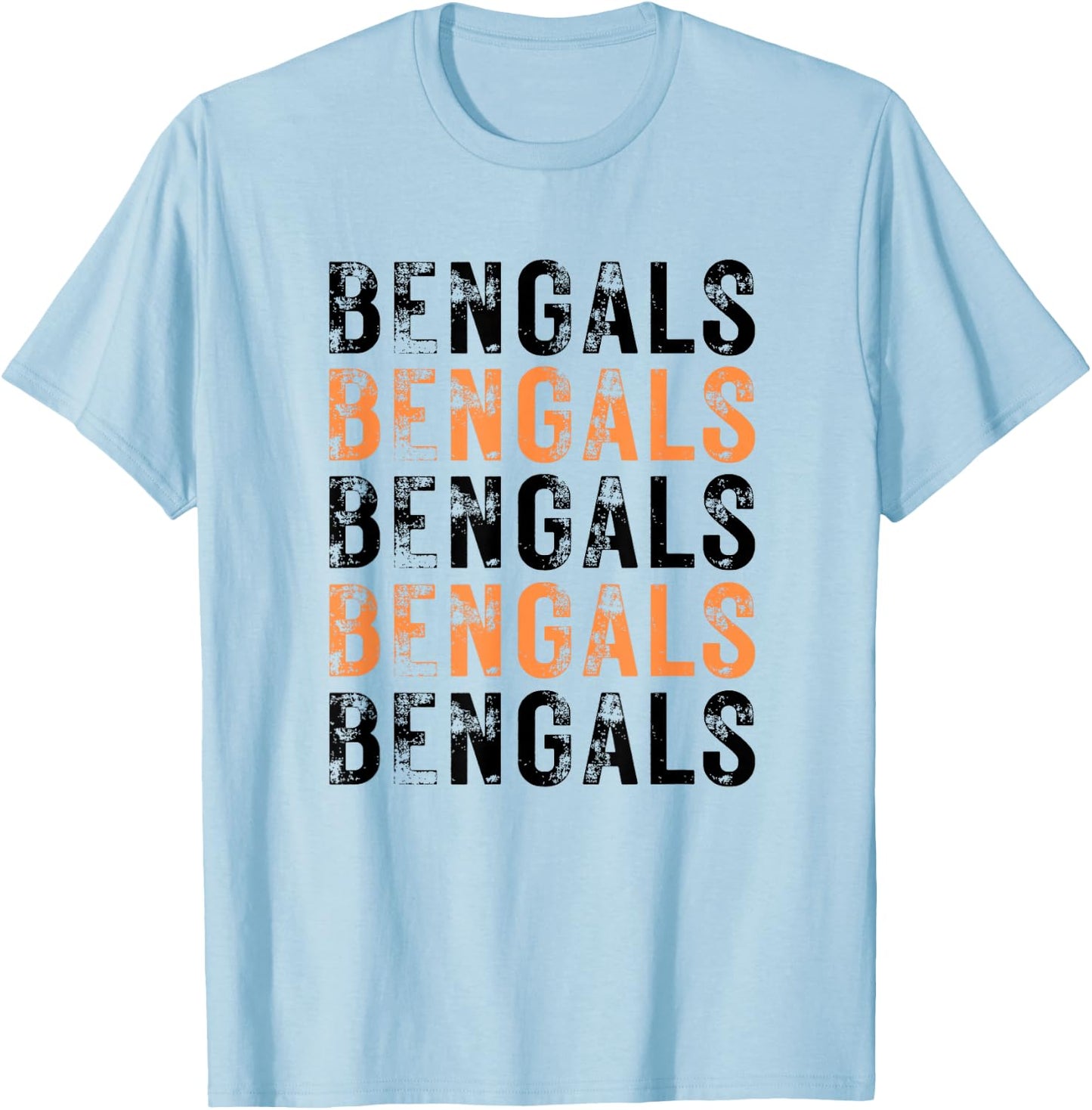 Distressed Bengals T-Shirt - T-Shirt | Light Blue