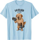 Golden Retriever Dog Muscle Training with Dumbbell in Gym Women Girls Kids T-Shirt - T-Shirt | Light Blue