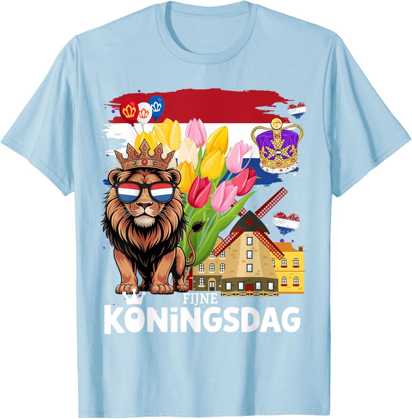 Nederland Flag Outfit Idea For Kids & Koningsdag King’s Day T-Shirt - T-Shirt | Light Blue