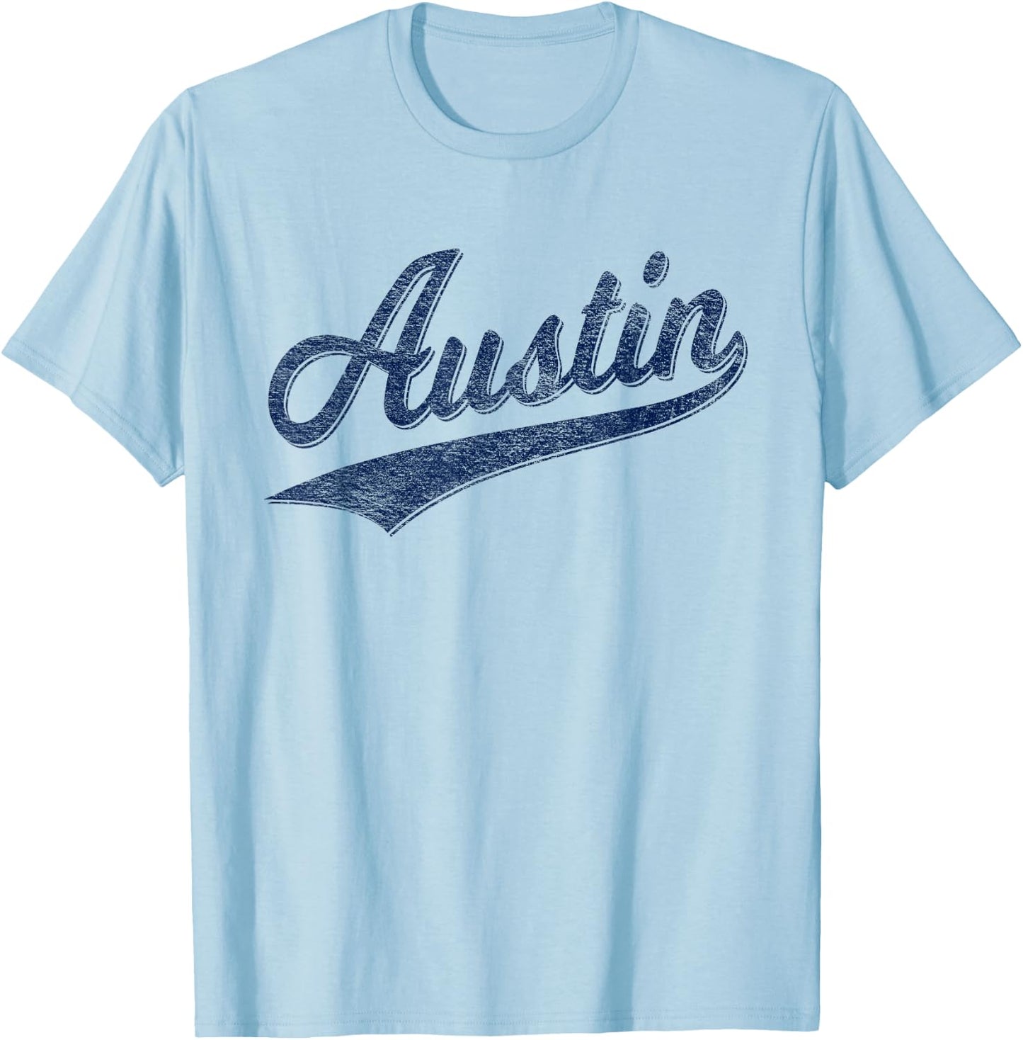 Austin Texas Varsity Script Vintage Sports Jersey Style T-Shirt - T-Shirt | Light Blue