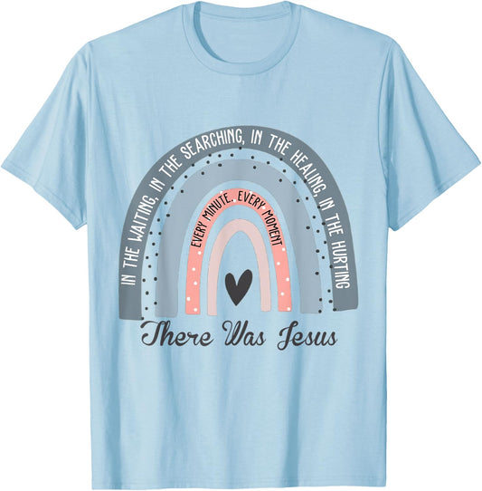 There Was Jesus Boho Rainbow Christian Jesus Lover T-Shirt - T-Shirt | Light Blue