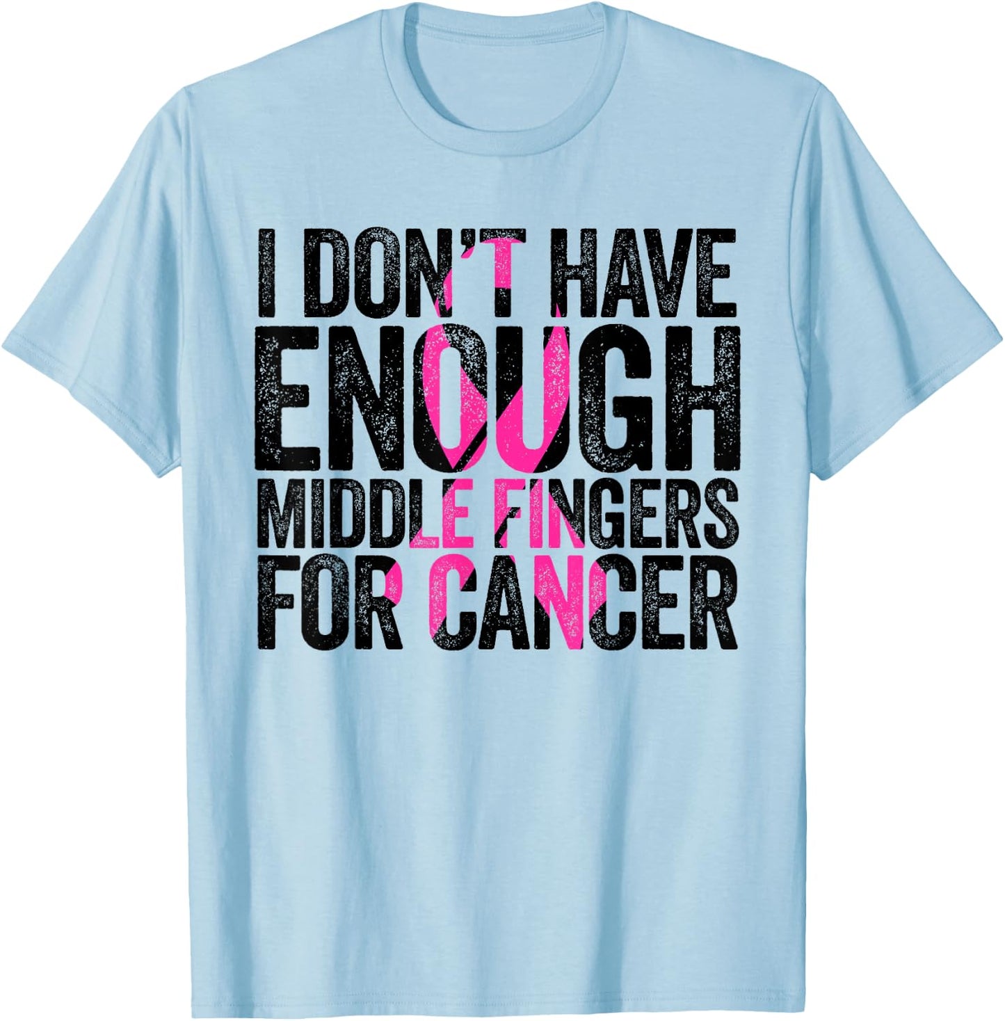 Fuck Breast Cancer Pink Bow Ladies Clothing T-Shirt - T-Shirt | Light Blue