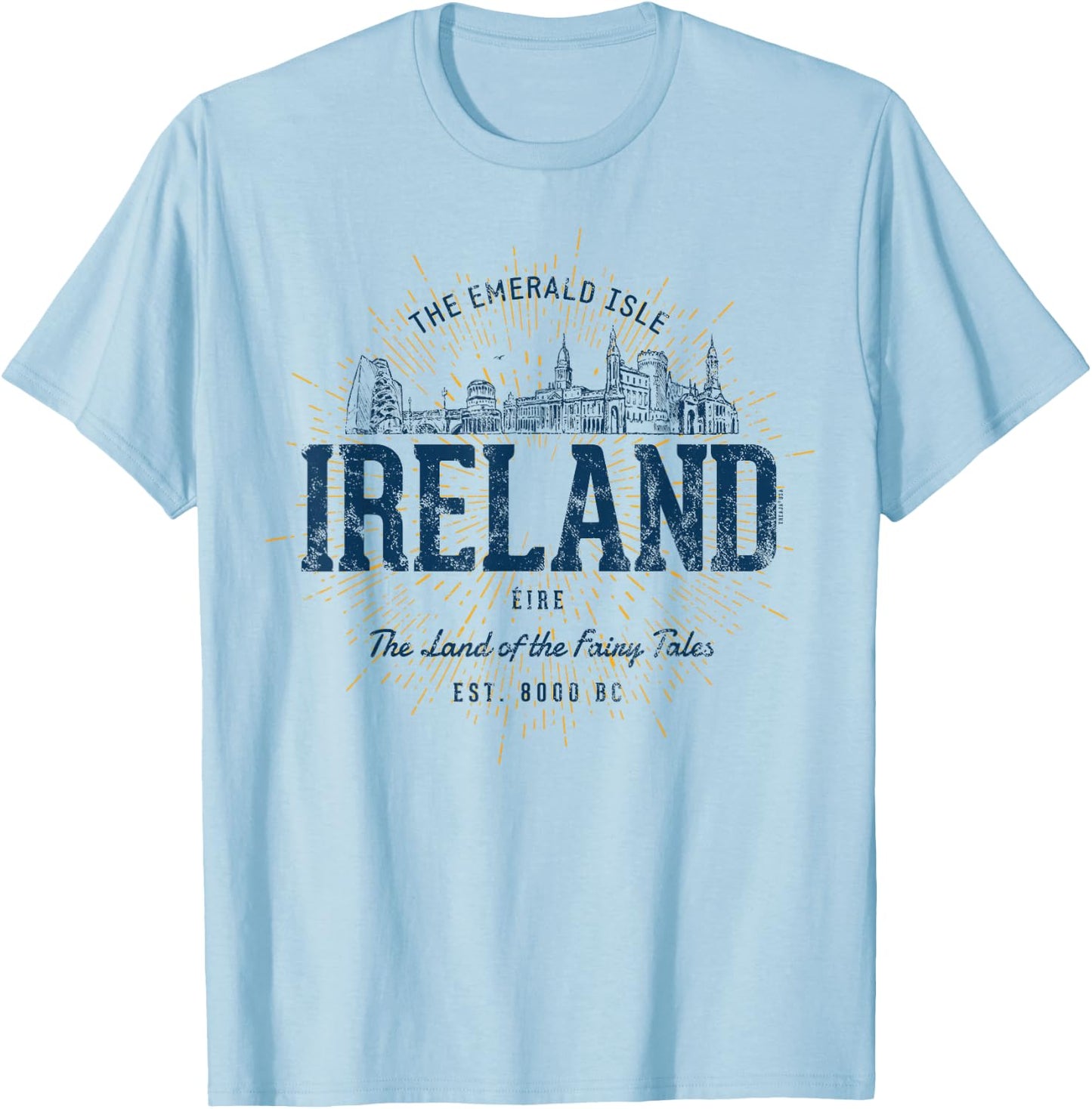 Retro Style Vintage Ireland T-Shirt - T-Shirt | Light Blue