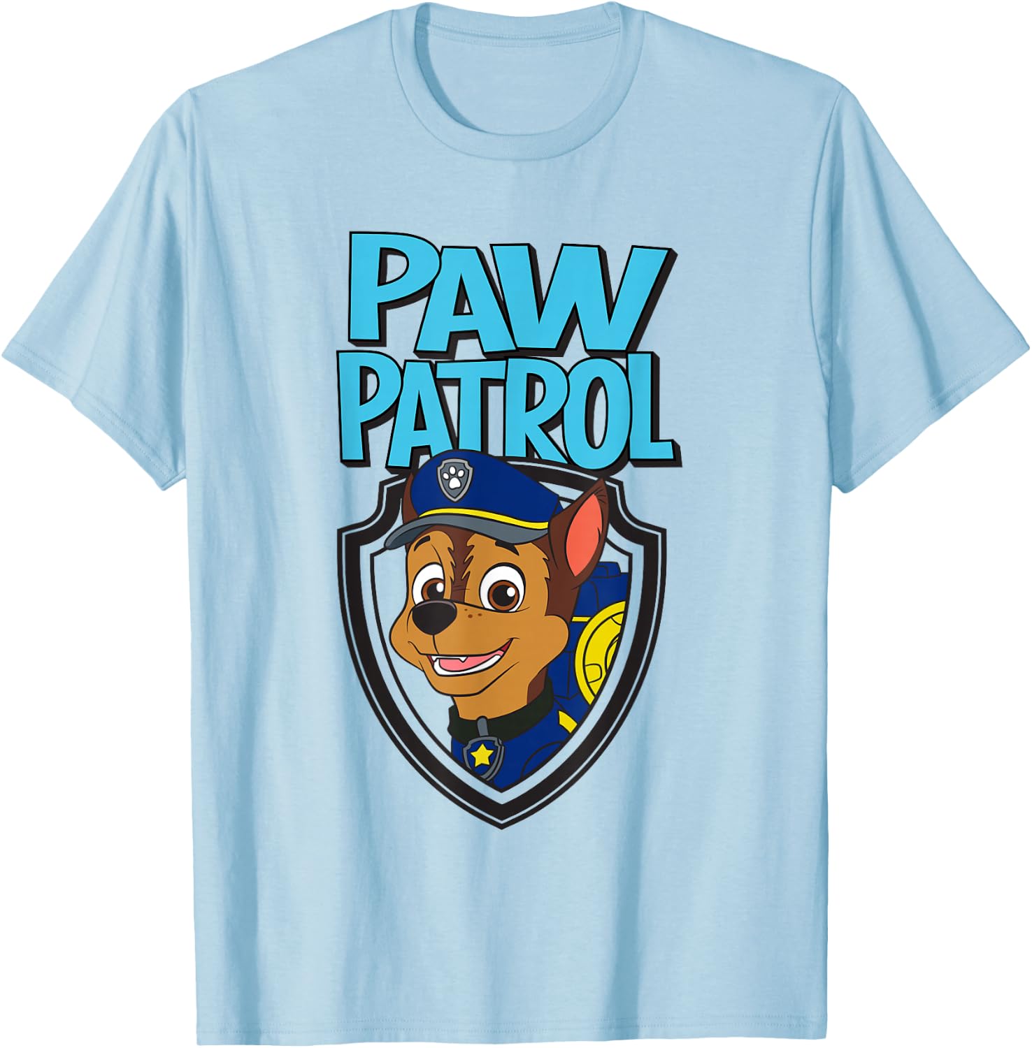 Paw Patrol Chase in Badge Nickelodeon T-Shirt - T-Shirt | Light Blue