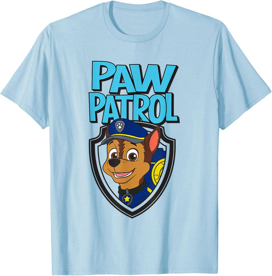 Paw Patrol Chase in Badge Nickelodeon T-Shirt - T-Shirt | Light Blue